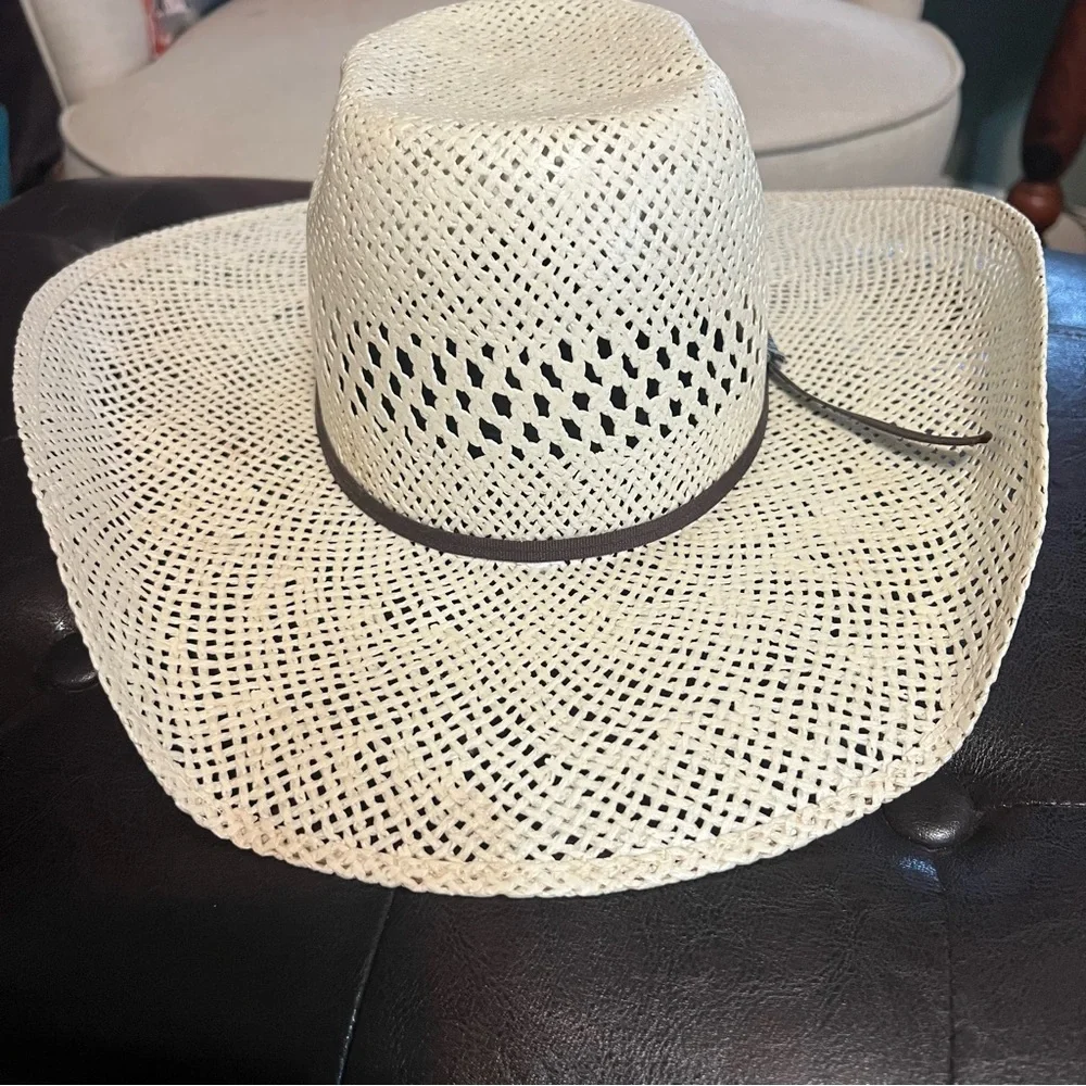 Straw Cowboy Sun Hat with Black Band - Women's Summer Hat